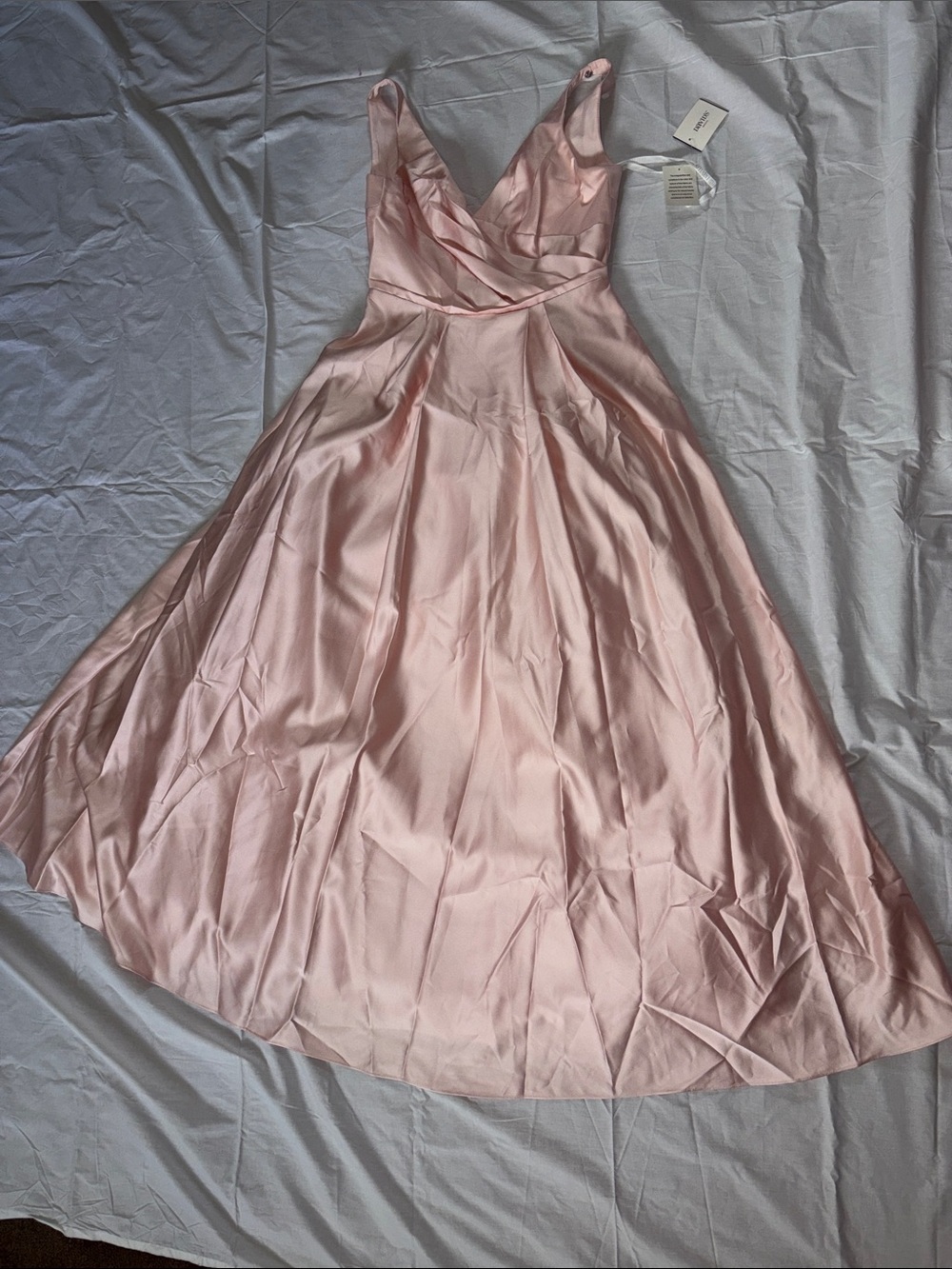 David's Bridal Pink Satin Prom Dress